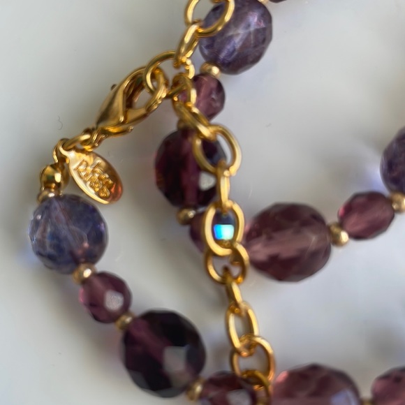 Joan Rivers Set of 2 Purple Crystal Bead Necklaces & Enhancer - Picture 5 of 12